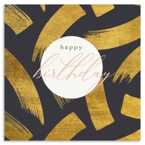 Luxury Gold Brush Birthday Card